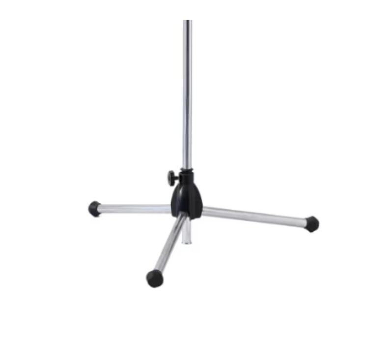 Stativ pentru Microfon Profesional AT PERFORMANCE® – Reglabil pe Înălțime, Metalic, 200 cm, Negru/Argintiu